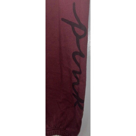 Victoria's Secret PINK Red Wine Color Fleece Campus Sweatpants Size Small - Picture 3 of 5